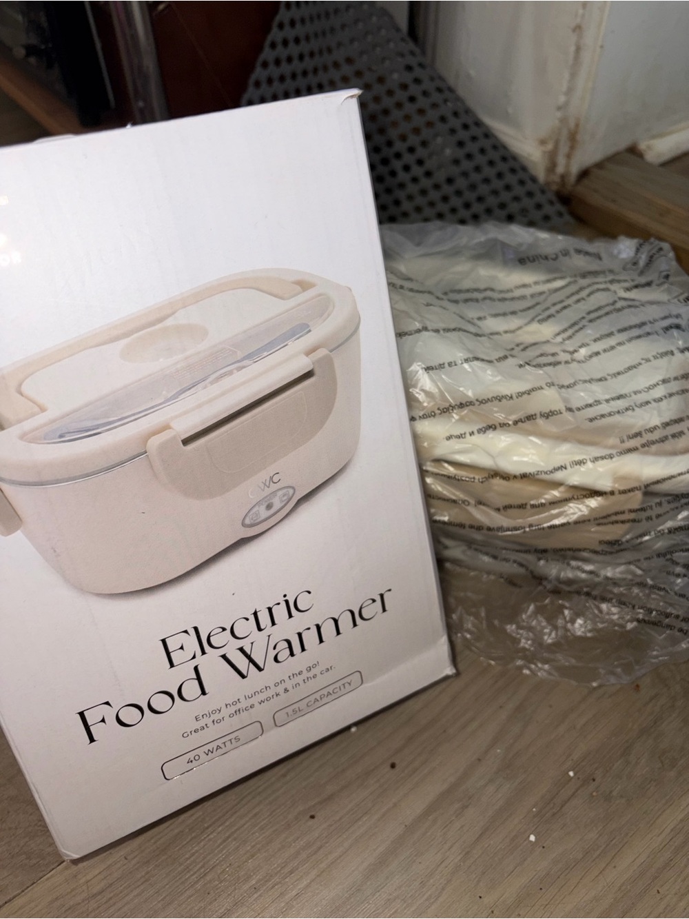 Electric Food Warmer - Cream Portable Lunch Box